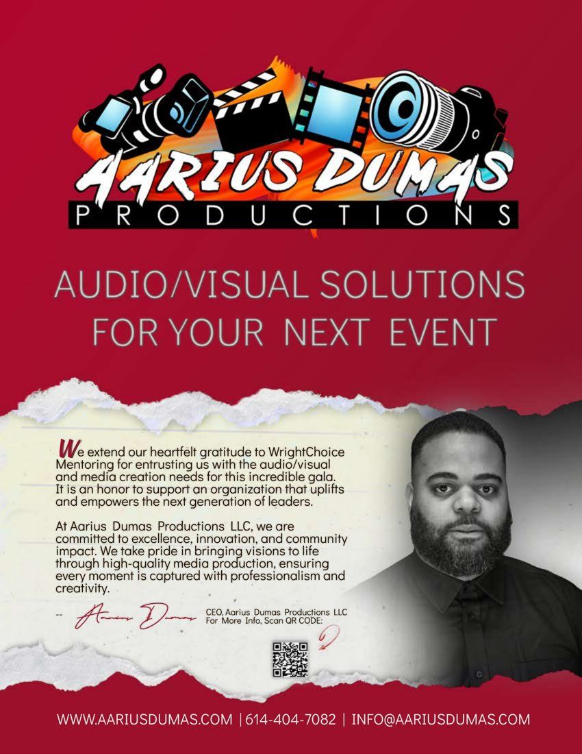 The thank-you ad we ran for WrightChoice Mentoring after the gala.